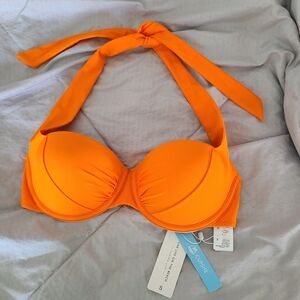 Cupshe Bikini Halter Top Orange Small